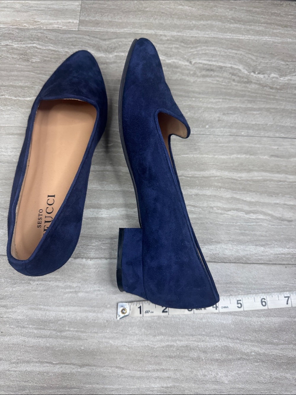 Sesto Meucci Navy Suede Slip-On Loafers Womens Size 8.5 - Picture 6 of 10
